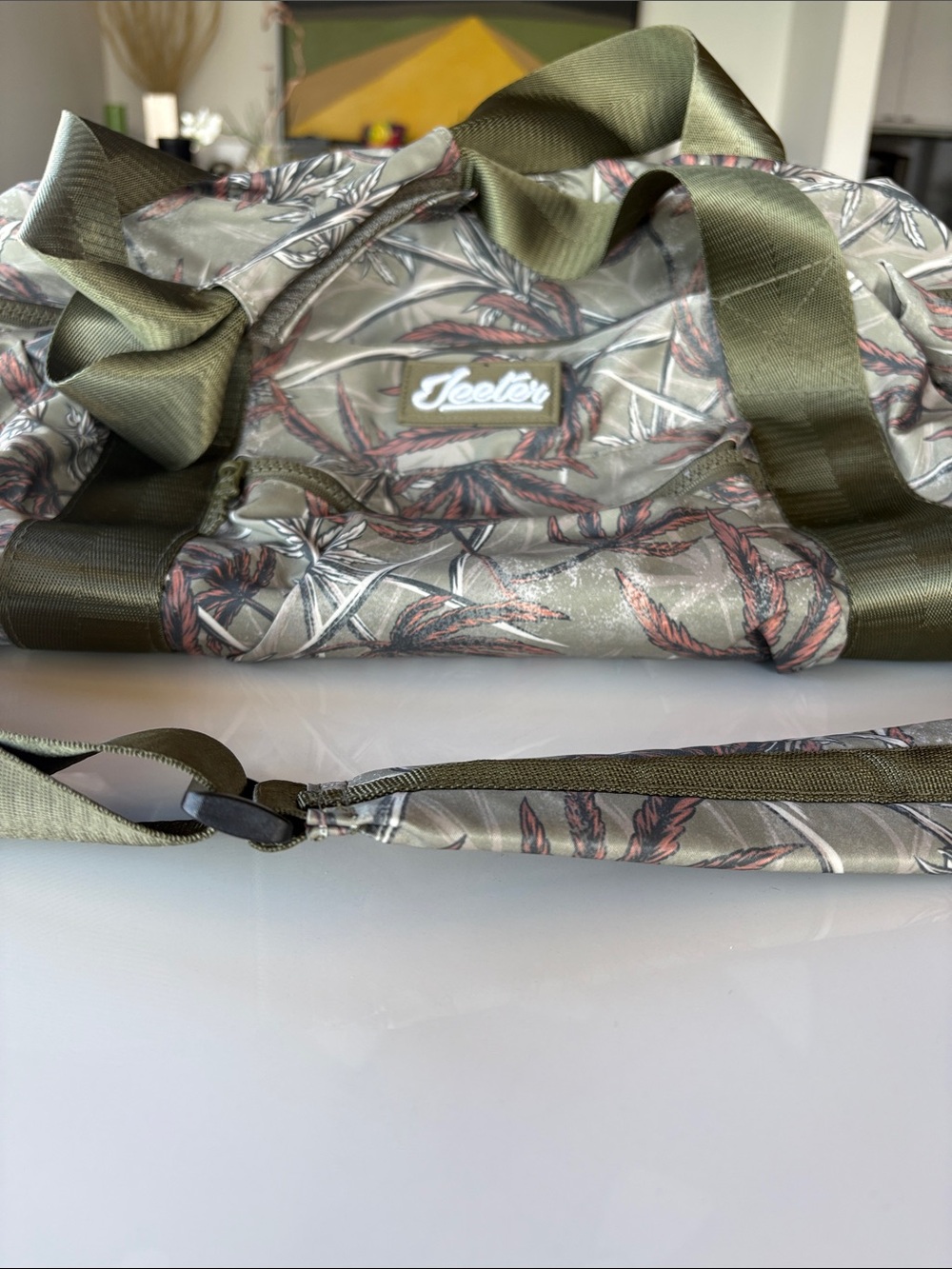 Jeeter Olive Green Camouflage Duffel Bag for Men